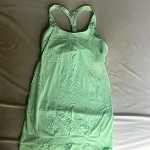 Lululemon No Limits Racerback Bra with Sheer Tank Overlay, Size 4